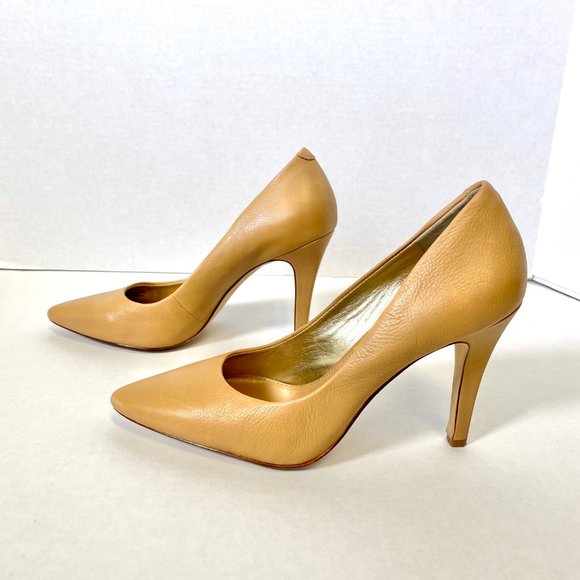 Banana Republic 9 Leather Pumps Heels Nude Tan - Picture 5 of 11